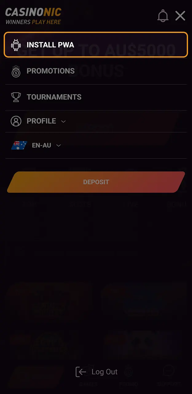 Press the download link to initiate the Casinonic iOS app setup immediately.