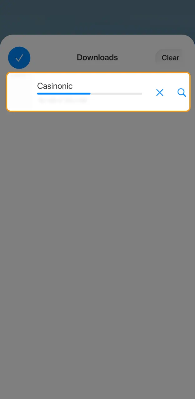 Stay on the screen until the Casinonic iOS app icon appears on your desktop.