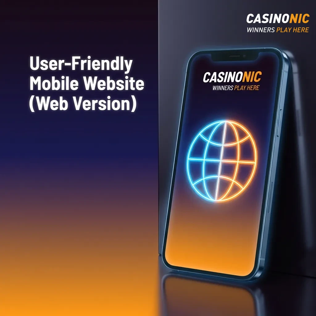 Mobile casino website interface showing instant browser-based gaming with full functionality and no download required