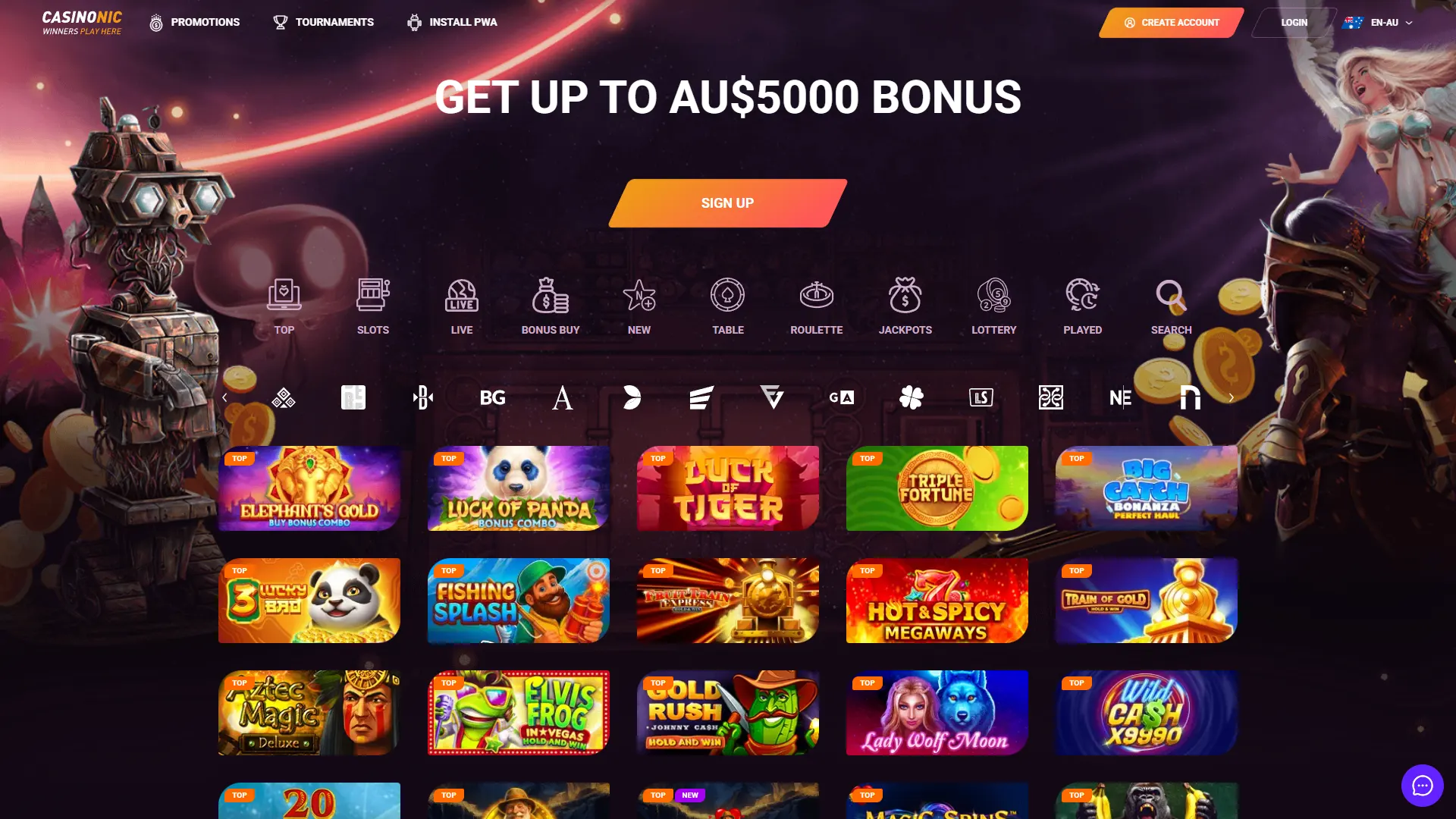 Start playing at the casino on the official Casinonic website.